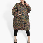  AKH Fashion Mantel in gerader Form, aus Viskose, 0836.06693, Schwarz-Multi, Blumen
