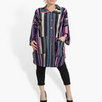  AKH Fashion Jacke in gerundeter Form, aus Materialmix, 0839.06782, Pink-Lila-Multi