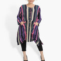  A-Form Jacke von AKH Fashion aus Materialmix, 0839.06783, Pink-Lila-Multi, Streifen