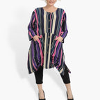  A-Form Jacke von AKH Fashion aus Materialmix, 0839.06783, Pink-Lila-Multi, Streifen