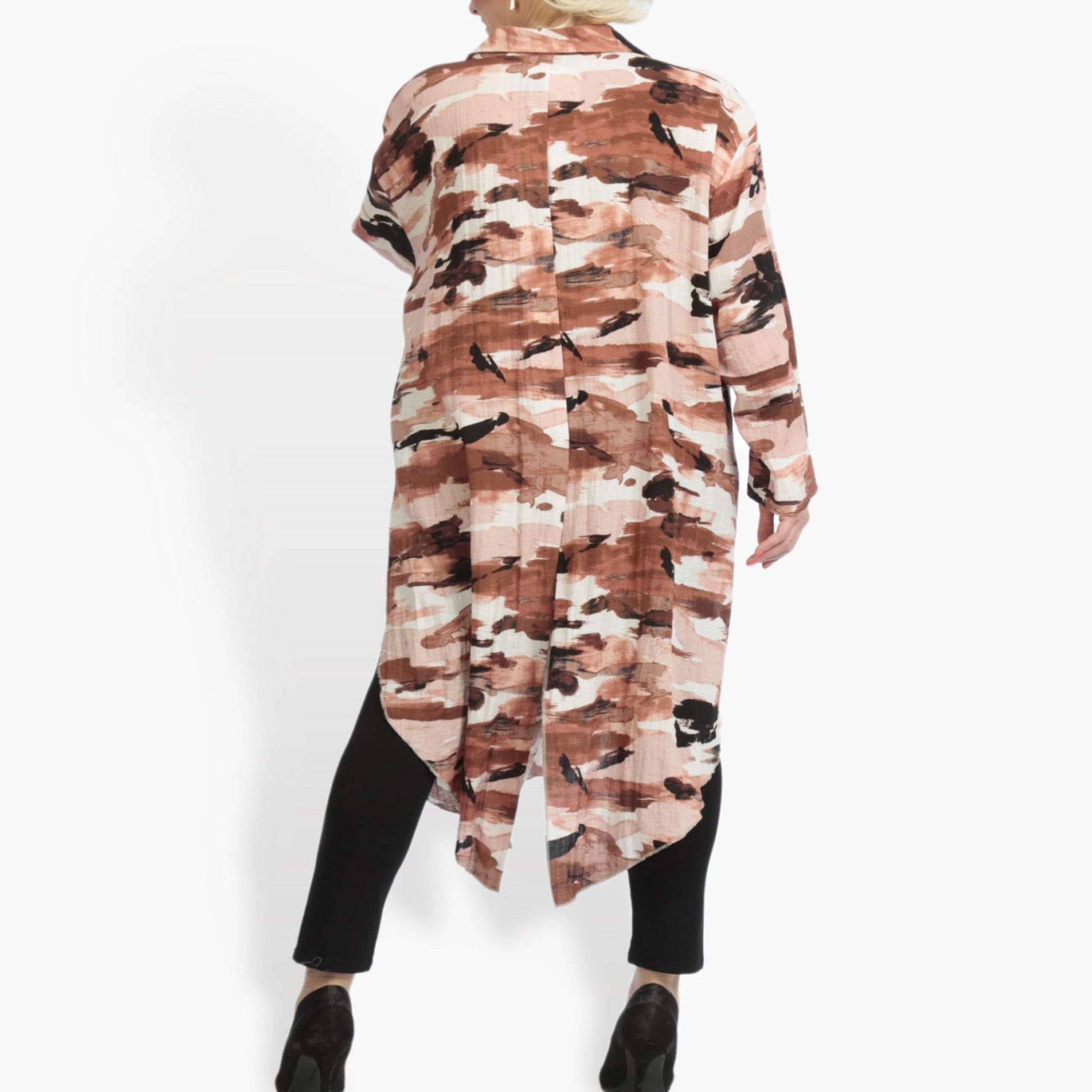  Leichte Langarmjacke im Terra-Multi Camouflage-Look für Plus Size und Oversize-Styling