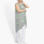  Tunika von AKH Fashion aus Viskose, 0857.06621, Weiß-Schwarz, Streifen, Schick, Modern