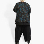  A-Form Jacke von AKH Fashion aus Viskose, 0907.02222, Schwarz-Petrol, Blumen, Schick