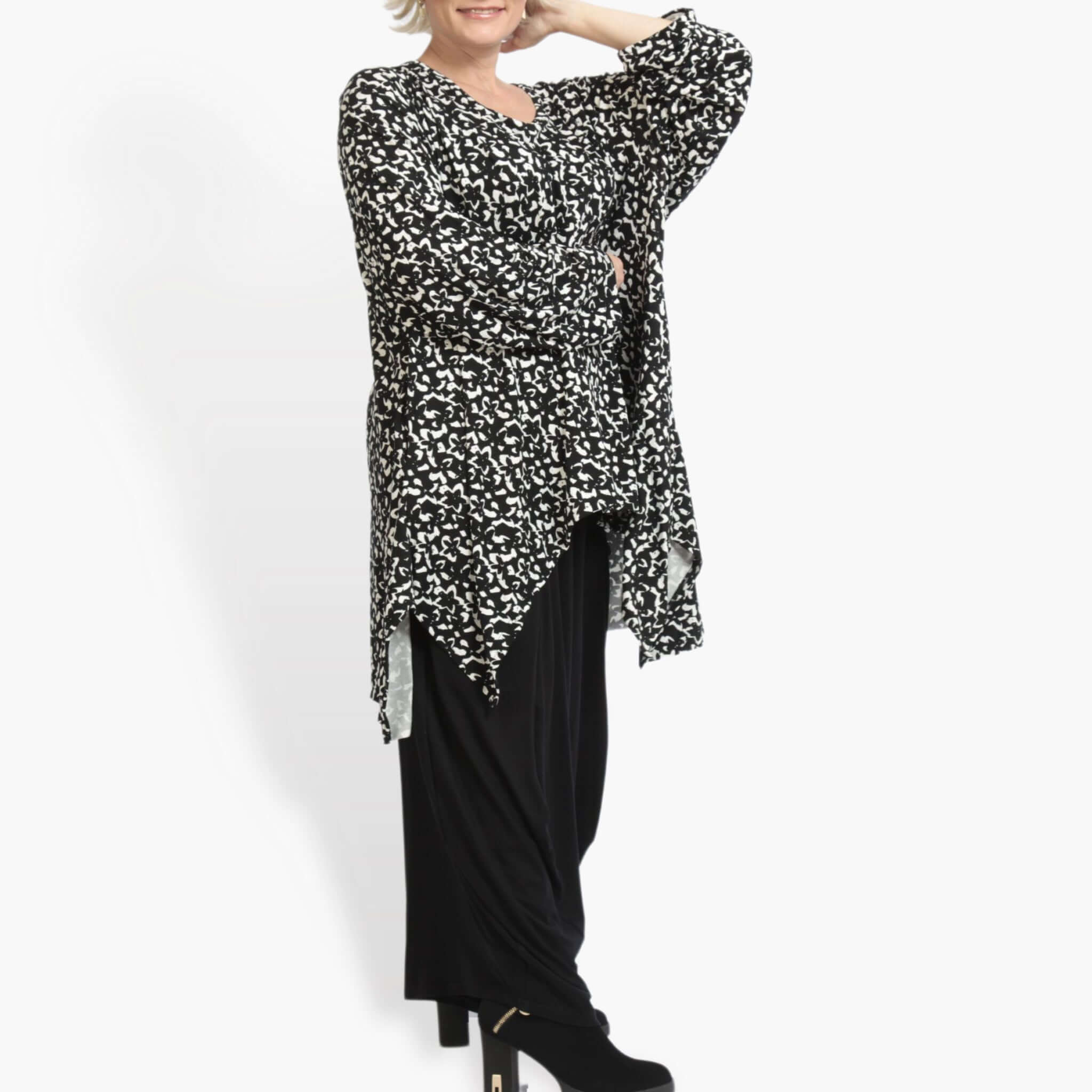 A-Form Shirt von AKH Fashion aus Viskose, ausgefallene, zeitlose Lagenlook Mode