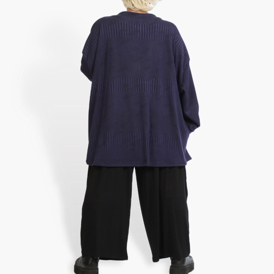  Bigshirt von AKH Fashion aus Materialmix in kastiger Form, 0941.06821, Violett, Ausgefallen