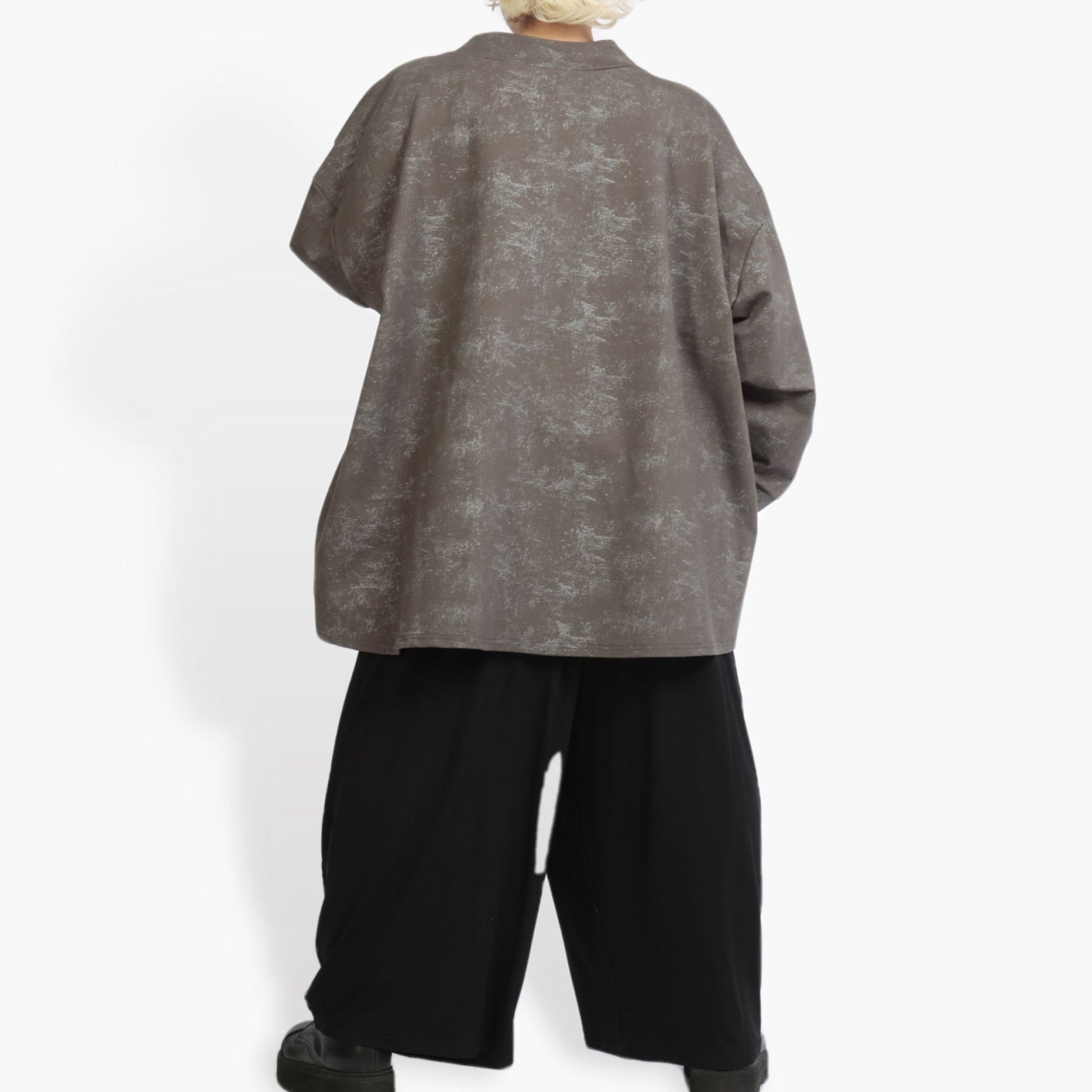  Bigshirt von AKH Fashion aus Viskose in kastiger Form, 0942.06821, Taupe, Unifarben, Schick