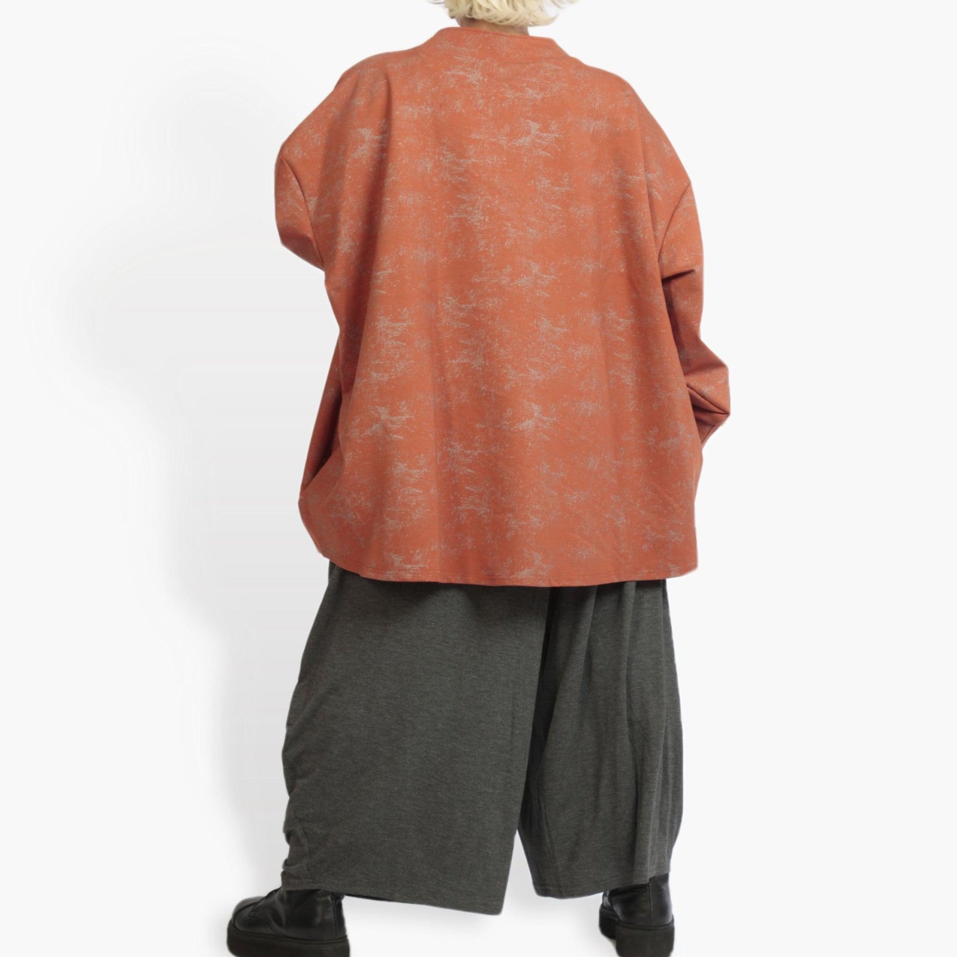  Bigshirt von AKH Fashion aus Viskose in kastiger Form, 0942.06821, Terracotta, Ausgefallen