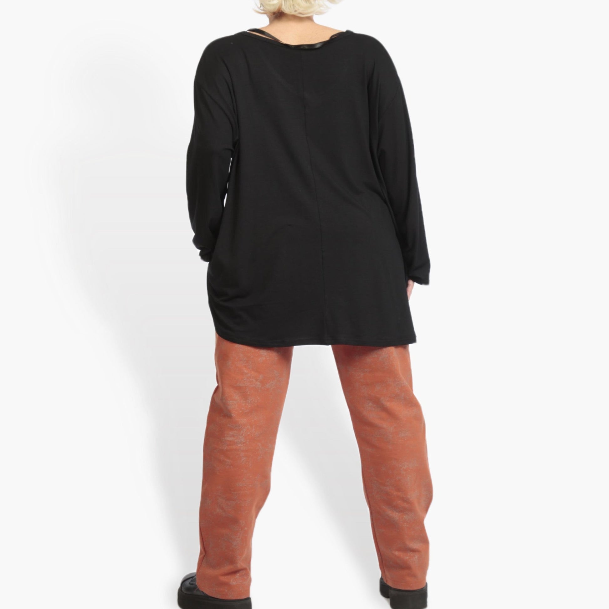  Hose von AKH Fashion aus Viskose, 0958.02608, Terracotta, Unifarben, Ausgefallen, Modern