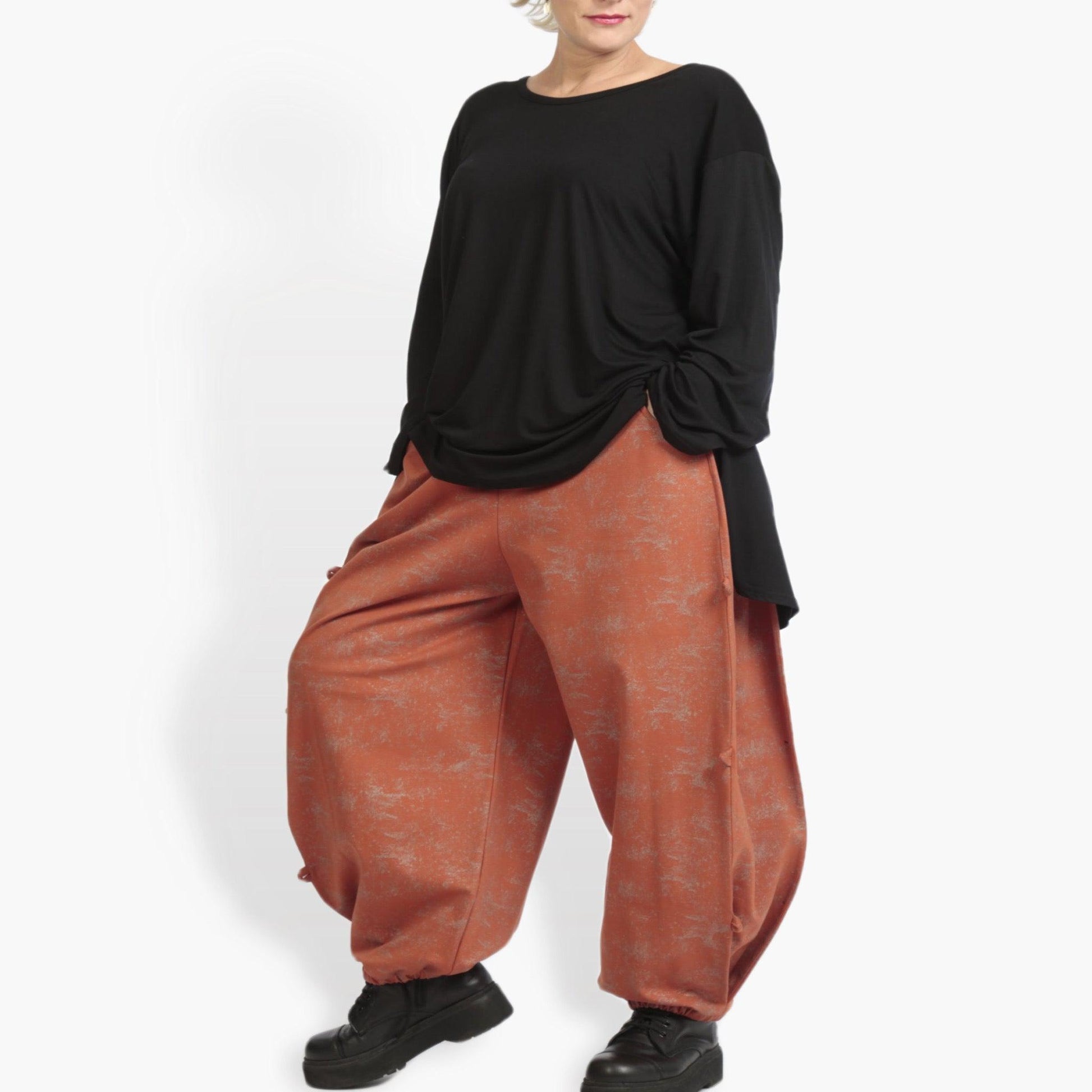  Hose von AKH Fashion aus Materialmix, 0958.06824, Terracotta, Unifarben, Schick, Modern