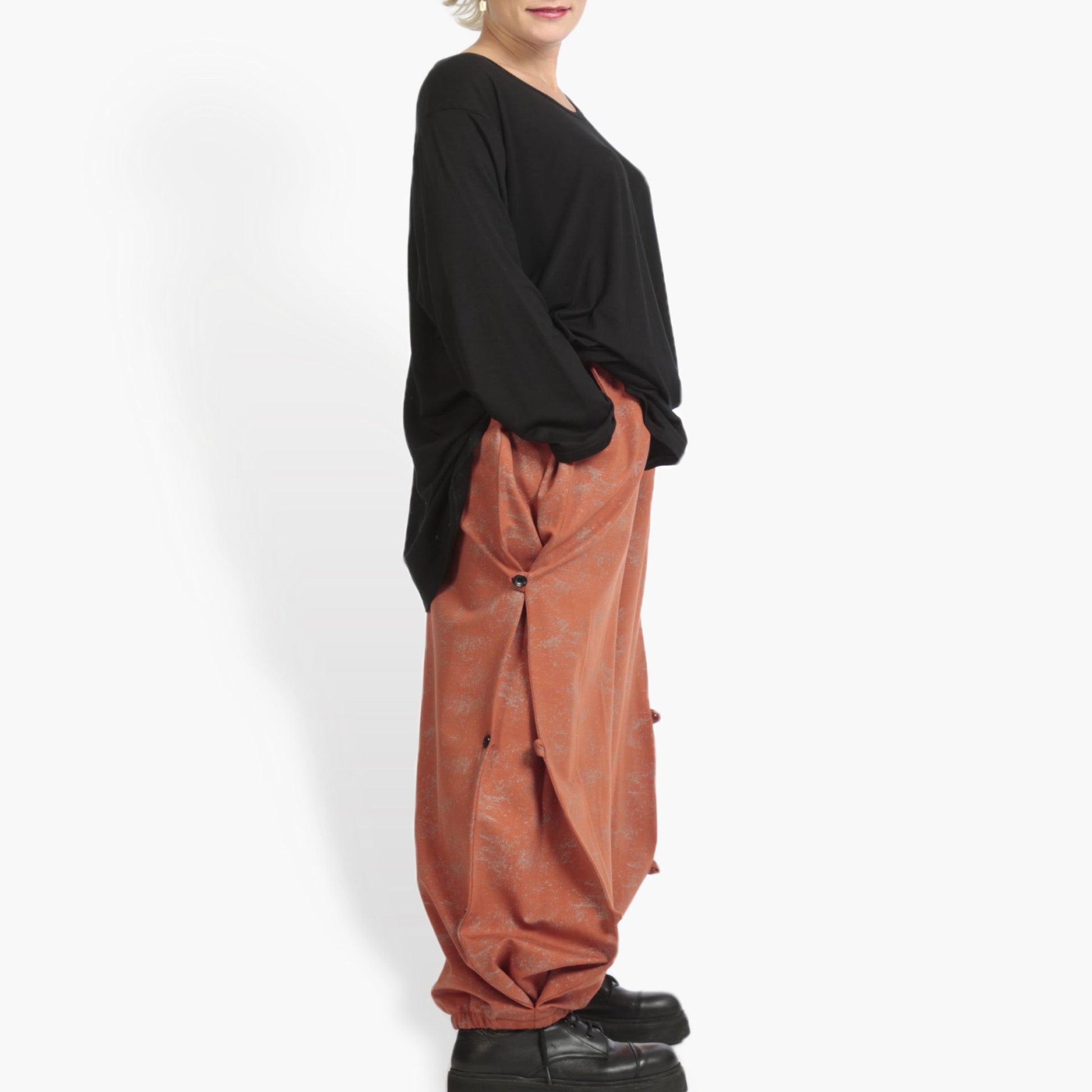  Hose von AKH Fashion aus Materialmix, 0958.06824, Terracotta, Unifarben, Schick, Modern