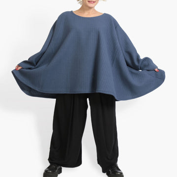  A-Form Bigshirt von AKH Fashion aus Materialmix, 0960.00593, Blau, Unifarben, Schick, Modern