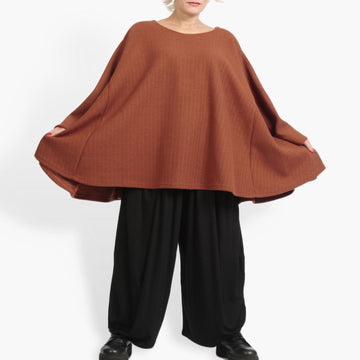  A-Form Bigshirt von AKH Fashion aus Materialmix, 0960.00593, Terracotta, Unifarben, Schick