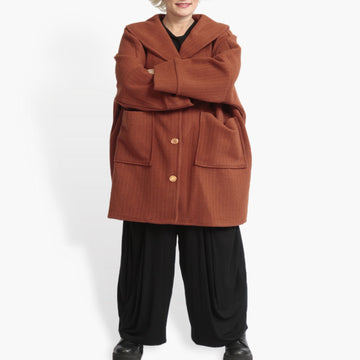  Jacke von AKH Fashion aus Materialmix in gerader Form, 0972.06659, Terracotta, Ausgefallen