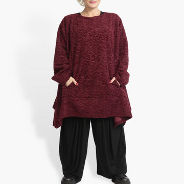  A-Form Shirt in elegantem Burgundy – kuschelig und warm für Herbst und Winter im Oversize-Schnitt