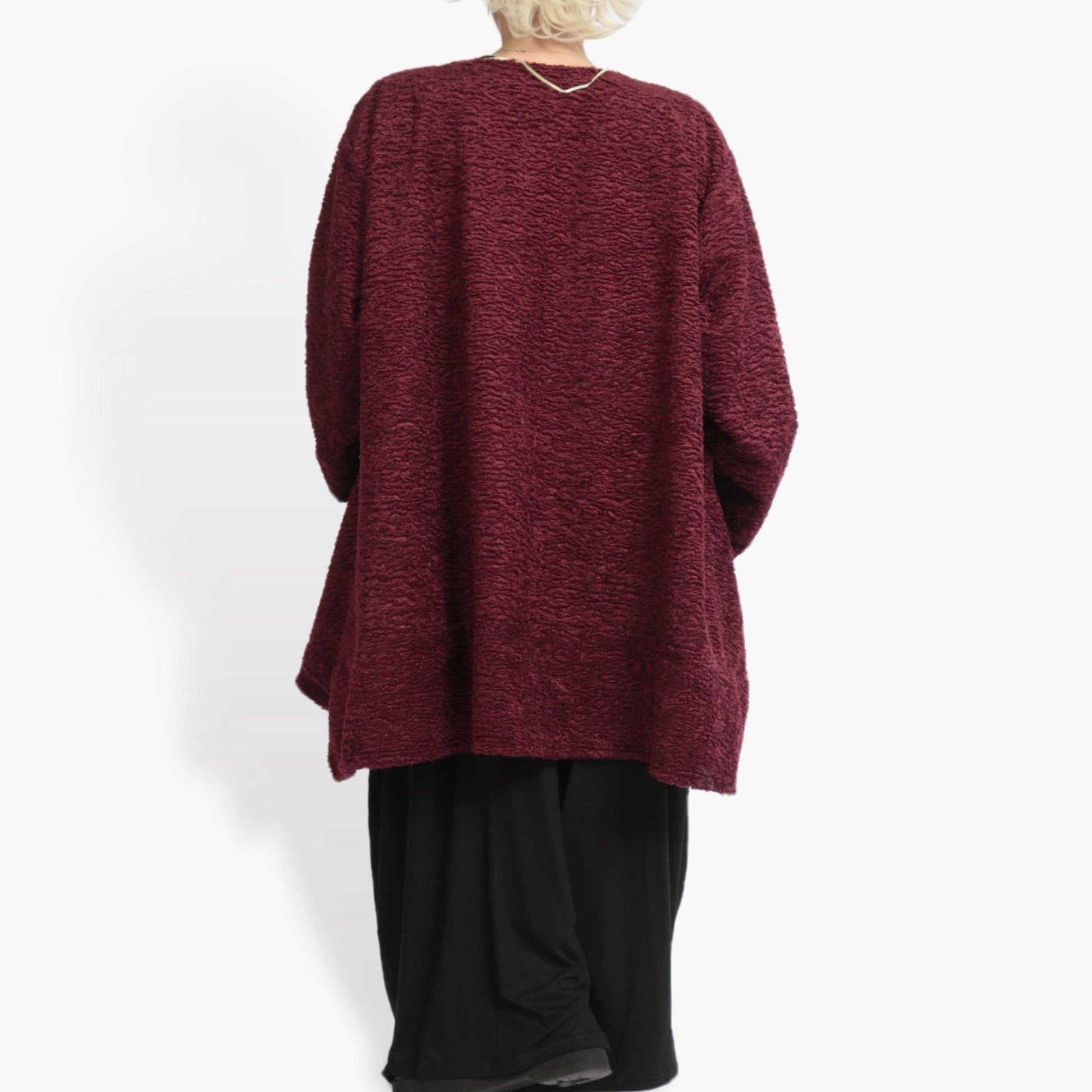  A-Form Shirt in elegantem Burgundy – kuschelig und warm für Herbst und Winter im Oversize-Schnitt