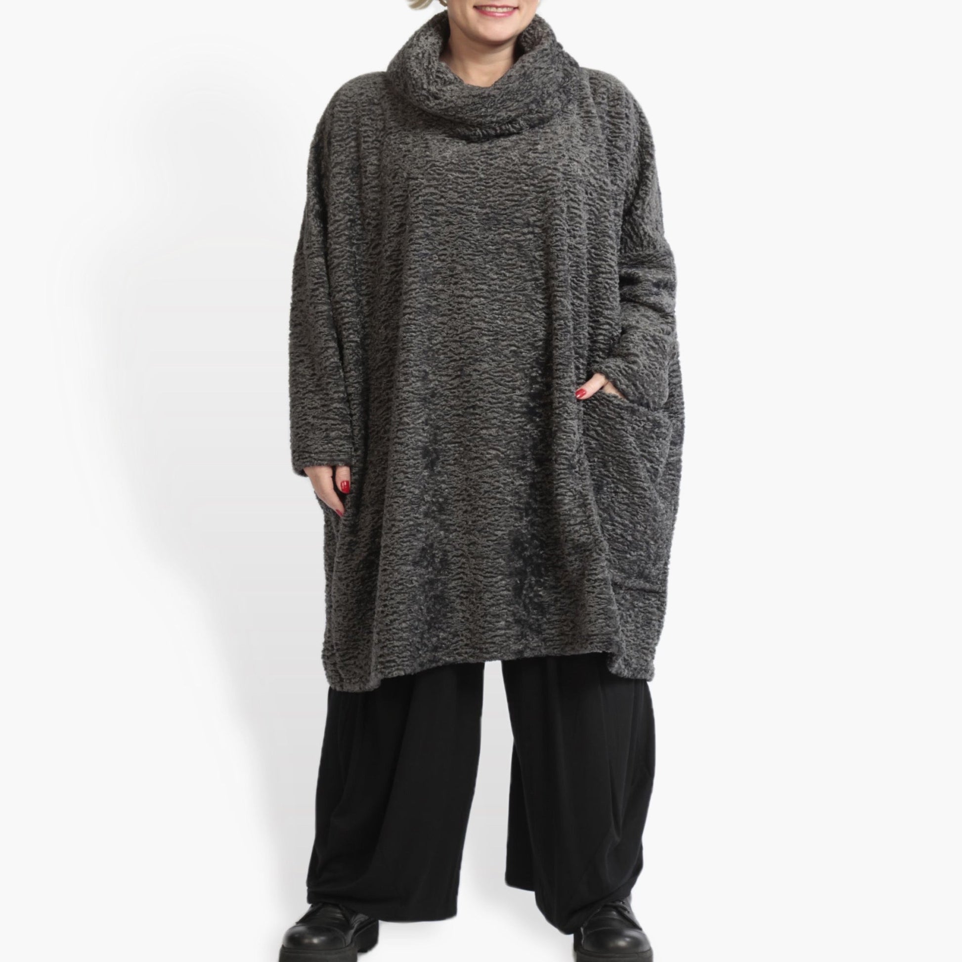  Bigshirt von AKH Fashion aus Polycarbonat in kastiger Form, 0979.06807, Antharzit, Schick