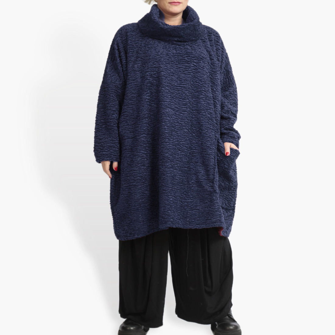  Bigshirt von AKH Fashion aus Polycarbonat in kastiger Form, 0979.06807, Marine, Ausgefallen